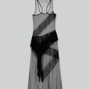 Sheer Black Lace and Tulle Dress - Esthe